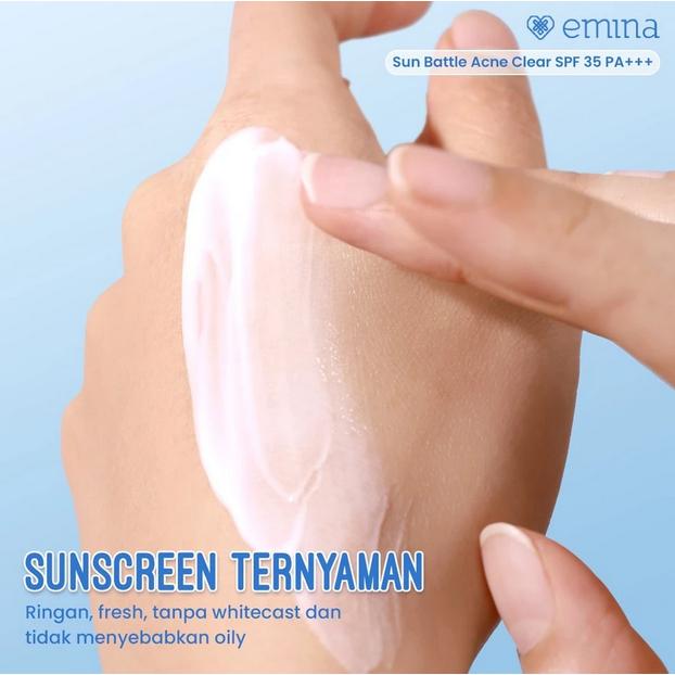 Emina Sun Battle SPF35 PA+++ – Acne Clear Sunscreen with CICA & Allantoin, 50ml
