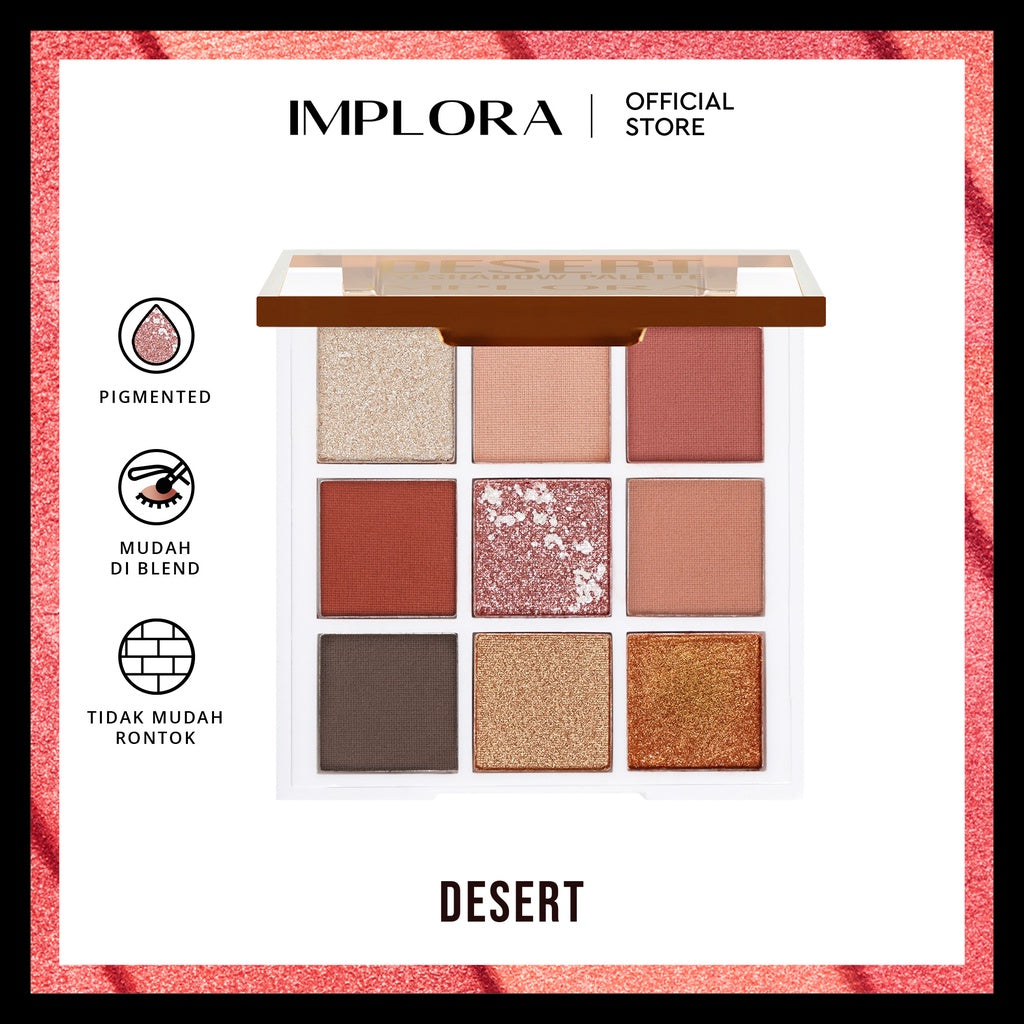 Implora Eyeshadow Palette | Kosmetik Mata | 9 Warna Blenadable Pigmented Halus