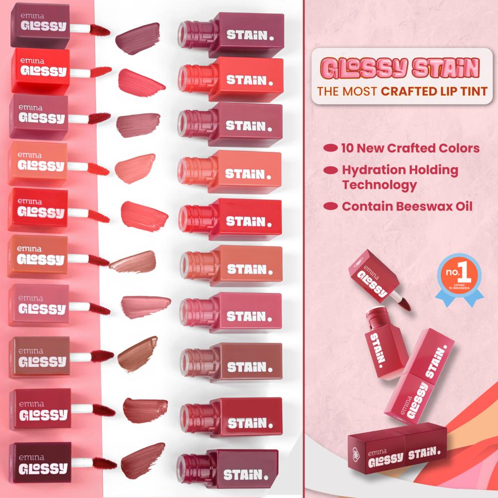 Emina Glossy Stain x Muzik Tiger 3g | Lightweight & Long-Lasting Glossy Liptint for Teens