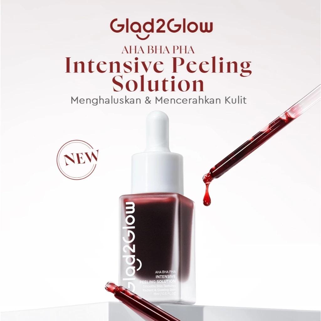 GLAD2GLOW Peeling Solution 15ml | AHA, BHA & PHA Intensive Exfoliating Serum for Dark Spots & Smooth Skin