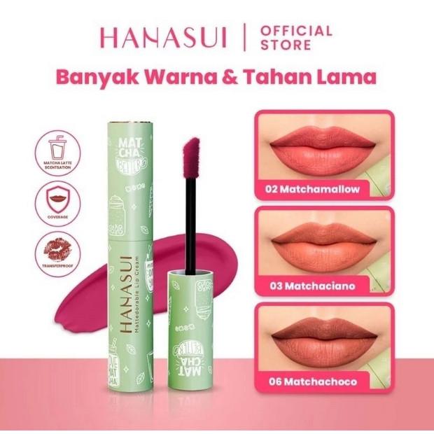 HANASUI Mattedorable Lip Cream – Lip & Cheek Tint, Boba / Matcha Latte Shades