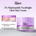Lumixpert 2% Niacinamide Bright Glow Day Cream memberikan efek kecerahan instan seperti makeup  sekaligus manfaat brightening setara skincare