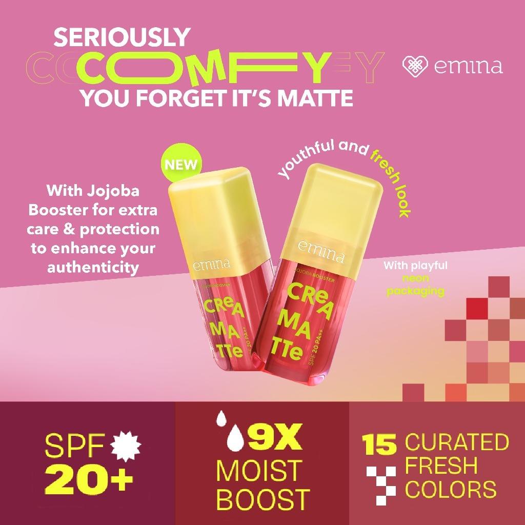 Emina Creamatte Lip Cream – Ultra Lightweight Matte with 9X Moisture Boost for Smooth, Comfortable Lips