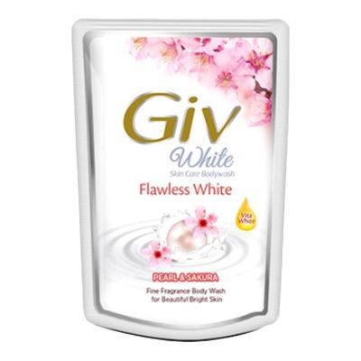 Giv White Collection Body Wash – Sakura & Pearl Refill 400ml | Radiant Skin with Sakura Extract & Pearl Essence | Gentle Daily Cleanser with Elegant Floral Fragrance