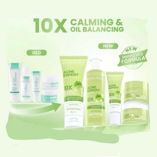 HANASUI Acne Skincare Routine | Wash, Spot Gel, Essence, Day & Night Cream for Clearer Skin