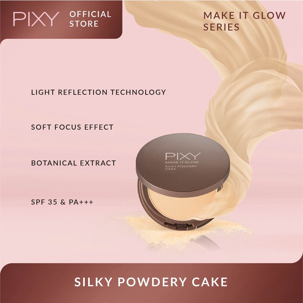 PIXY Make It Glow Silky Powdery Cake 401 Sandy Beige