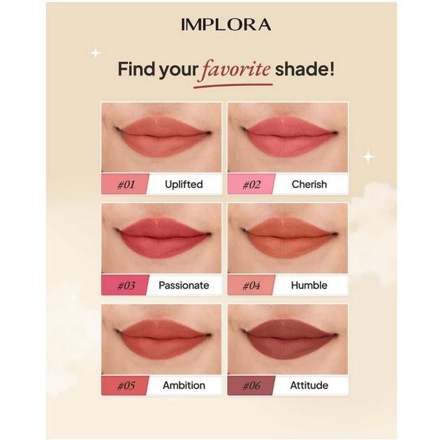 Implora Day To Day Lite Matte Lip Cream - Velvet-Matte Finish, Less Transfer, Moisturizing Texture, Pigmented, Long Wearing, Lightweight & Easy to Apply