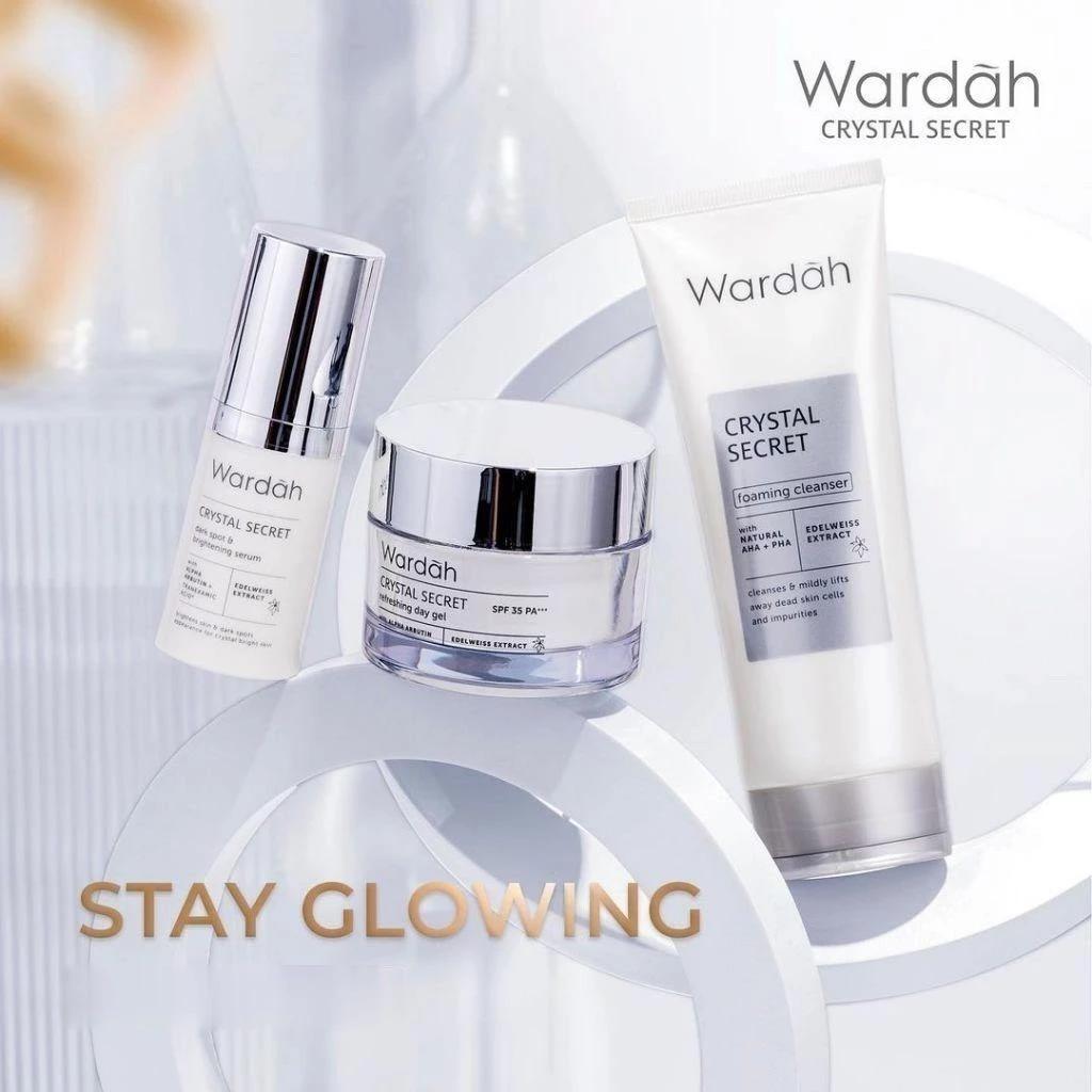 Wardah Crystal Secret Series | Day&night Cream | Cleanser | Toner | Cleansing Gel