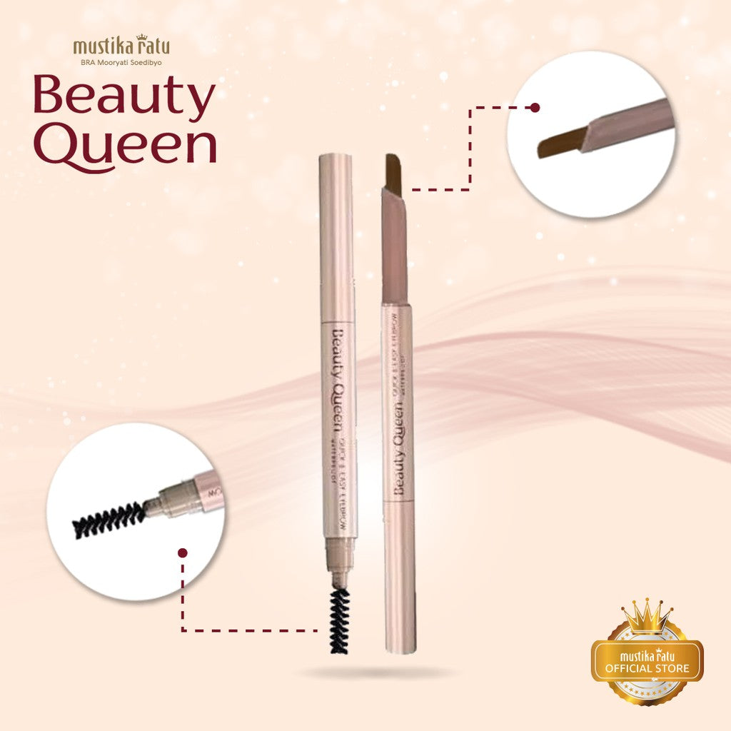 Beauty Queen Quick & Easy Eyebrow Waterproof Brown Mustika Ratu pensil alis cokelat
