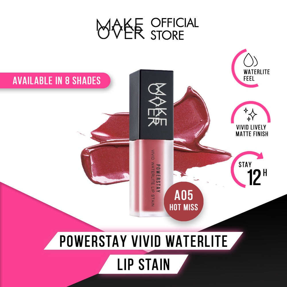MAKE OVER Powerstay Vivid Waterlite Lip Stain - Liptint tahan lama ringan watery base ombre nude