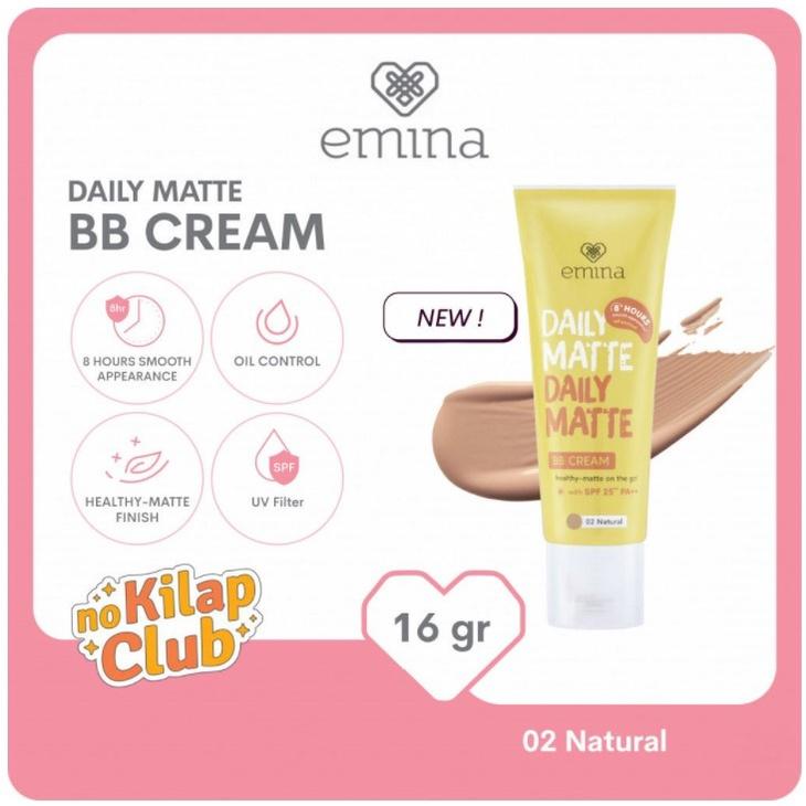 Emina Daily Matte BB Cream SPF25 PA++ 16 gr - Melembabkan, Matte Finish, Oil Control