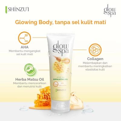 Shinzu’i Glow Spa Gel Exfoliating Honey 260ml | Gentle Brightening Gel with Natural Scrub & Honey Extract