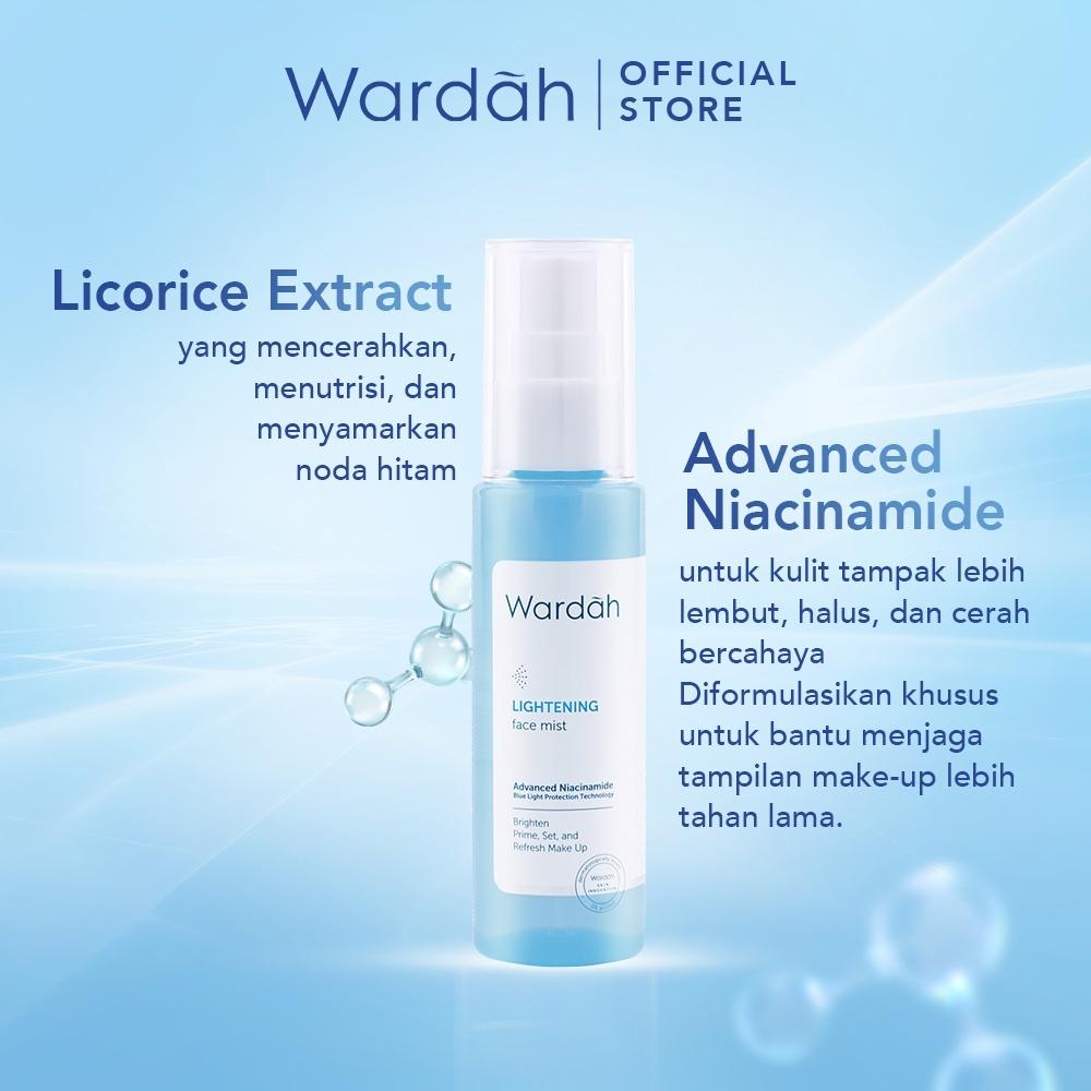 Wardah Lightening Face Mist 60ml - Spray 3-in-1Untuk Primer, Setting Spray & Refresh