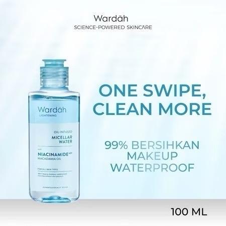 Wardah GlowSwipe Lightening Micellar Magic Remover - Oil-Infused Micellar Water with Niacinamide & Macadamia Oil for All Skin Types