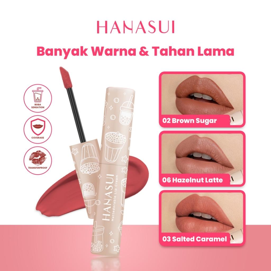 HANASUI Mattedorable Lip Cream – Boba Edition / Matcha Edition – Soft Matte Lip Tint