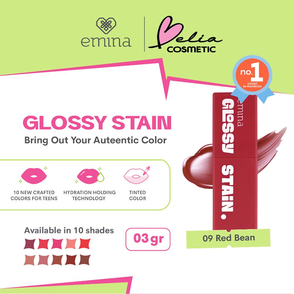 Emina Glossy Stain 3g – Lip Tint dengan Hasil Akhir Glossy & Ringan | Official by Serba Ada
