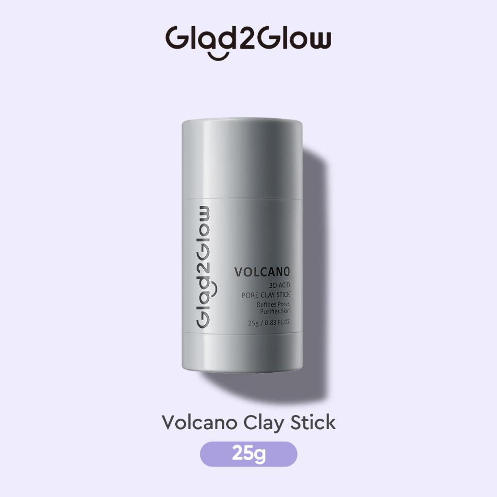 GLAD2GLOW Clay Stick Mask Series | Mugwort + Salicylic Acid for Acne & Volcano 3D Acid for Pore Care | 25g