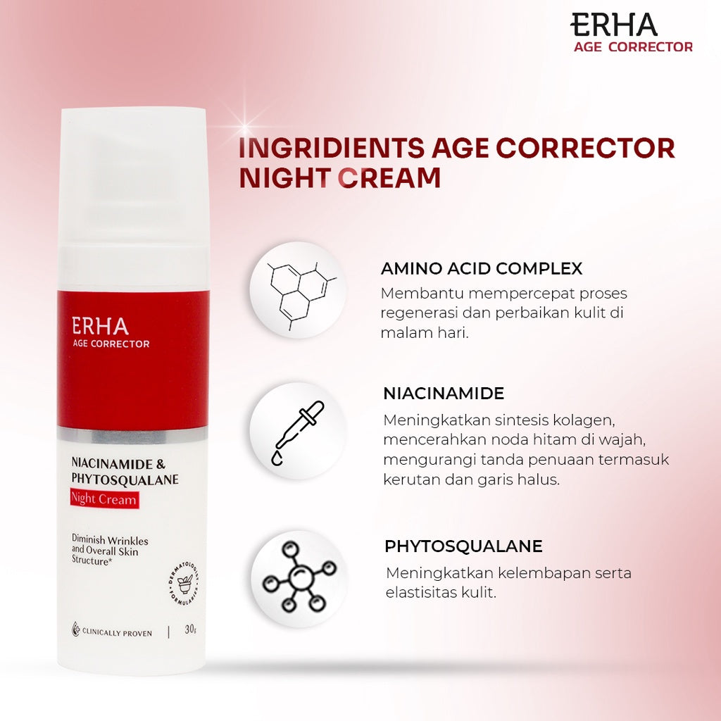 ERHA Bundle Age Corrector Day & Night Moisturizer 30g - Krim Anti Penuaan Pagi & Malam
