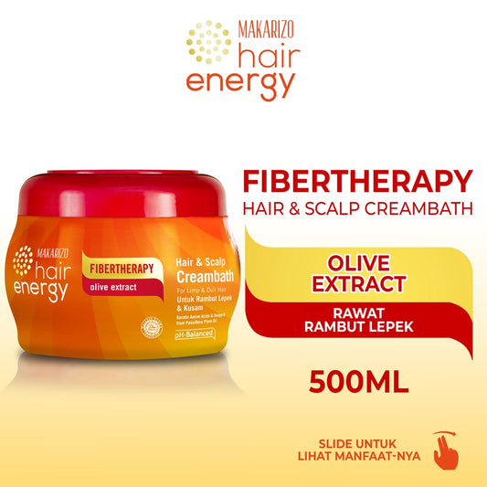 Makarizo Hair Energy Fibertherapy Hair & Scalp Creambath Olive 500 mL