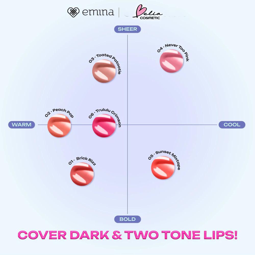 Emina Hyalupeptide Glow Balm | Color-Melt Tinted Lip Balm | Hydrates & Brightens Lips