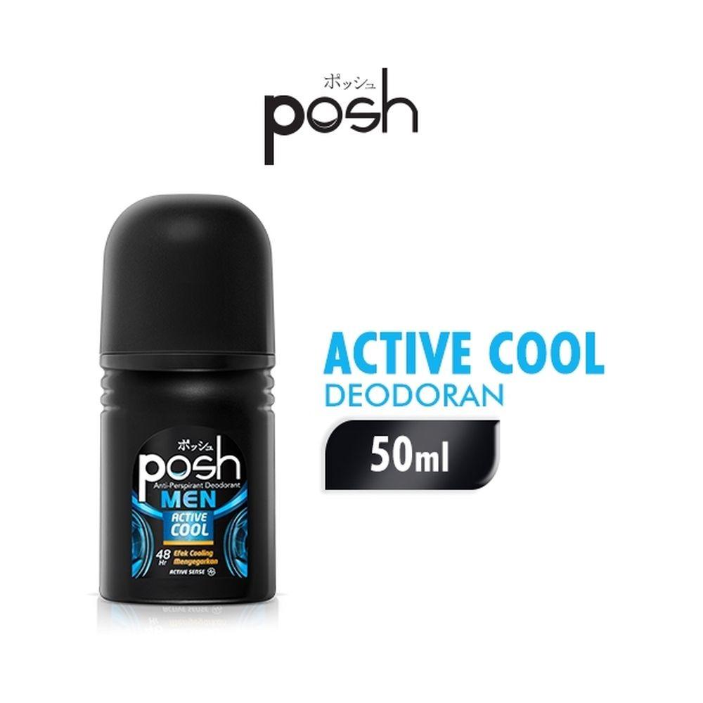 Posh Men Active Cool Roll-On Deodorant 50ml – Icy Freshness & Long-Lasting Odor Control for Active Men