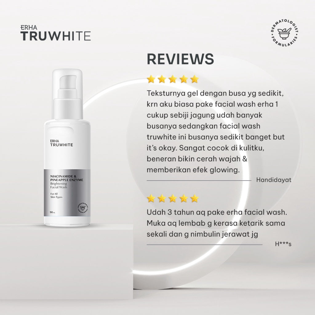 ERHA Twin Flame Truwhite Niacinamide & Pineapple Enzyme Brightening Facial Wash 90 ml - Sabun Pencerah Wajah