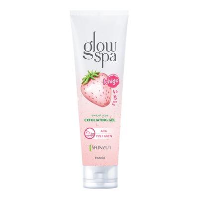 Shinzu’i Glow Spa Gel Exfoliating Ichigo 260ml | Gentle Brightening Gel with Strawberry Extract & Natural Scrub