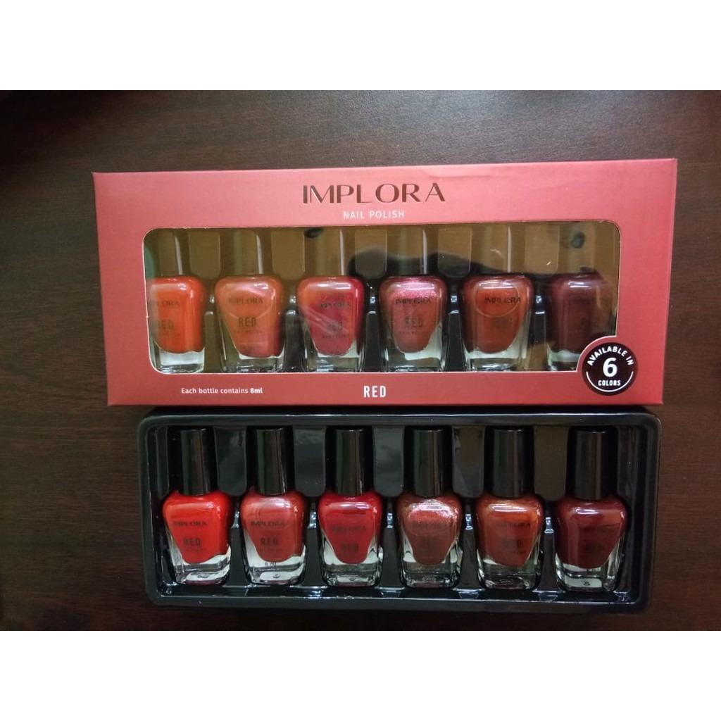 IMPLORA Nail Polish – New Red, Wonder, Clear, Nude | Vibrant Colors & Smooth Finish (1 PCS Only)