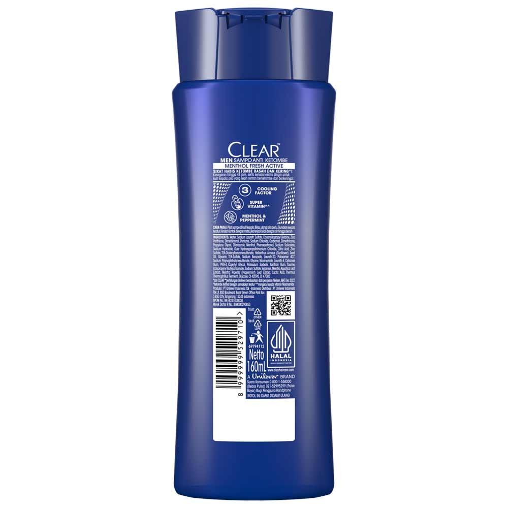 CLEAR Men Cool Sport Menthol Shampoo 160ml – Anti-Dandruff + Icy Freshness for Active Men