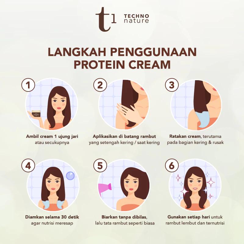 Makarizo T1 Techno Nature Protein Cream 50mL - Moisturizer / Hair Vitamin