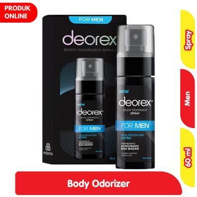Deorex Body Odorizer Spray for Men – 60ml | Long-Lasting Odor Neutralizer for Active Lifestyles | Fragrance-Free & Non-Sticky Formula