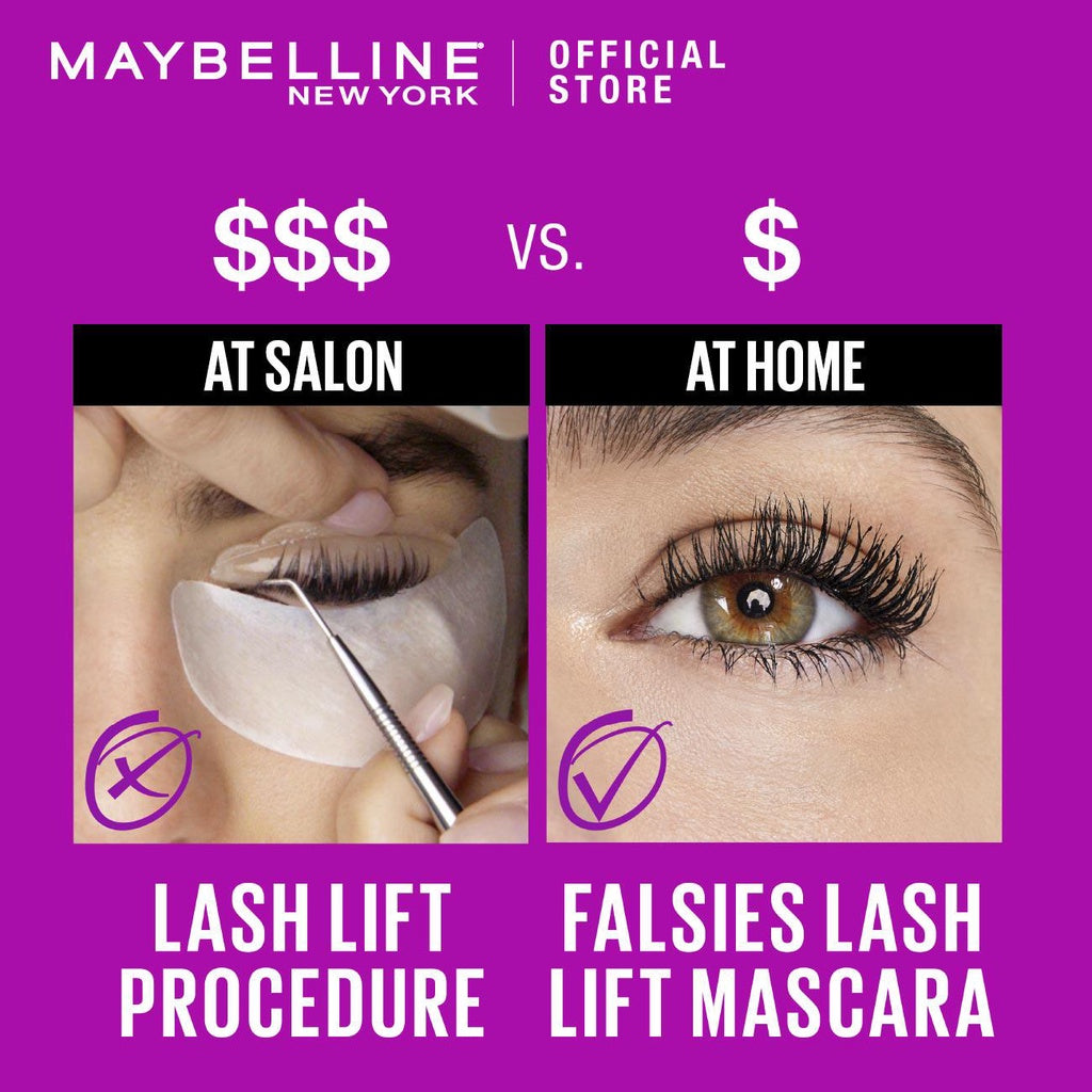 MAYBELLINE The Falsies Lash Lift  + Maybelline Fit Me 12-Hour Oil Control Powder Make Up 128