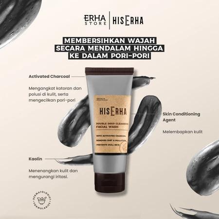 HIS ERHA Double Deep Cleansing Facial Wash: Your Go-To for a Clean Face 100g