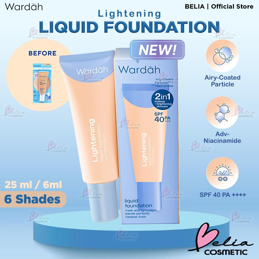 Wardah Lightening Liquid Foundation SPF 30 PA+++ - Halal & BPOM Certified, Lightweight Formula, 6 Shades Available, Oil Absorber, Non-Comedogenic