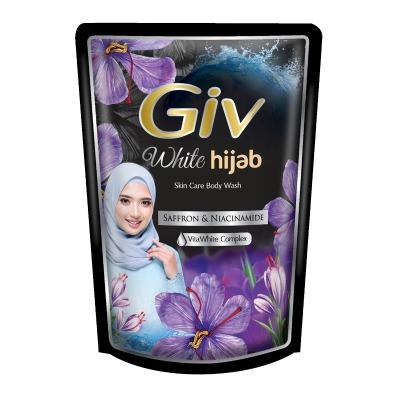 Giv White Hijab Body Wash Saffron & Niacinamide 400ml – Brighten & Refresh Skin with Halal-Friendly, Long-Lasting Fragrance