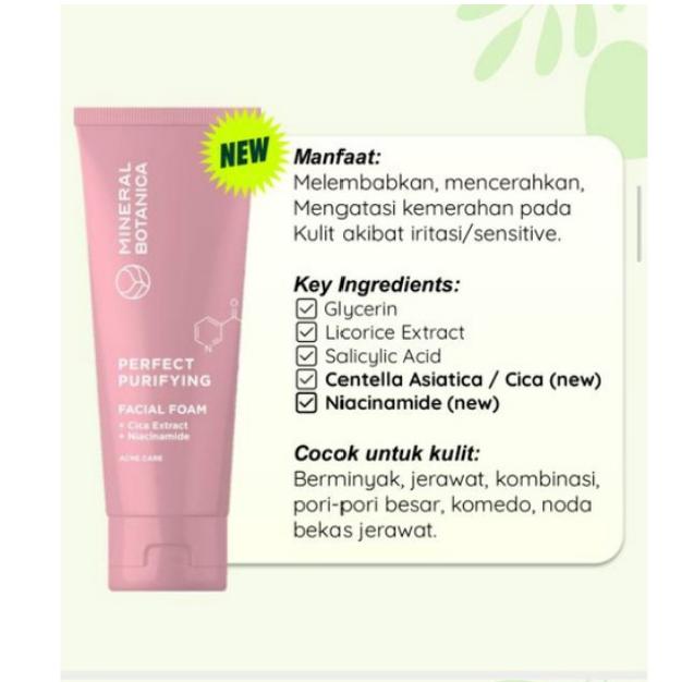 Mineral Botanica Perfect Purifying Facial Foam 100g – Moisturizing & Anti-Acne Face Cleanser