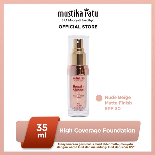 Beauty Queen High Coverage Foundation Matte Finish SPF30 shade Nude Beige Mustika Ratu
