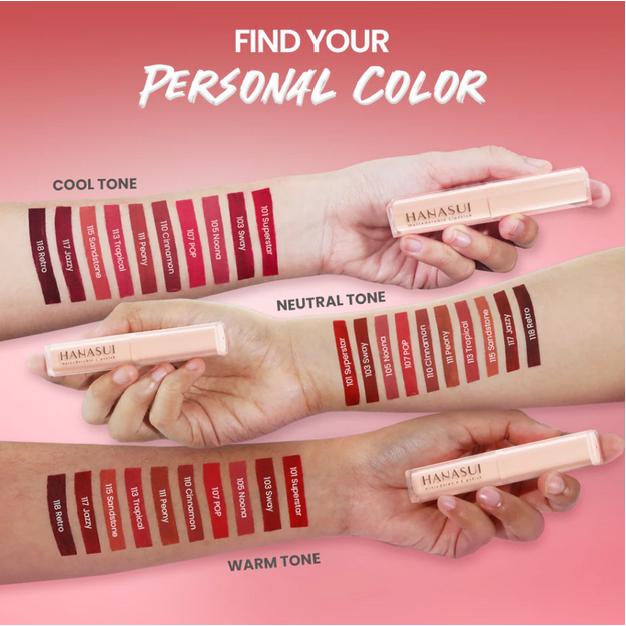 Hanasui Mattedorable Lipstick | Anti Geser Formula Smudgeproof Transferproof Long Lasting Matte
