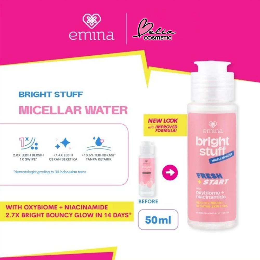 Emina Bright Stuff Micellar Water | Gentle Makeup Remover with Niacinamide for Clean & Radiant
