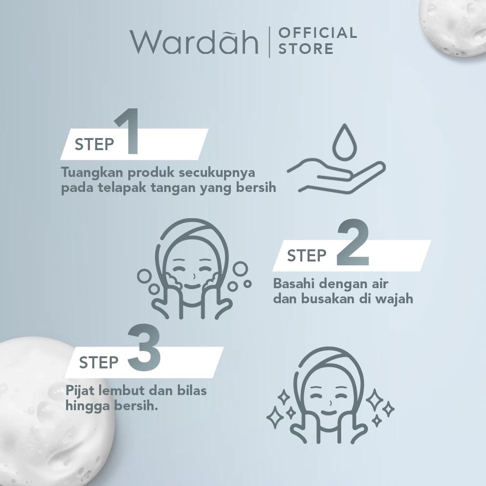 Wardah Nature Daily Mineral+ Clarifying Facial Foam 75ml - Cleanses Makeup Oil & Pollution with Olive Ingredients & Carbon Activ Formula