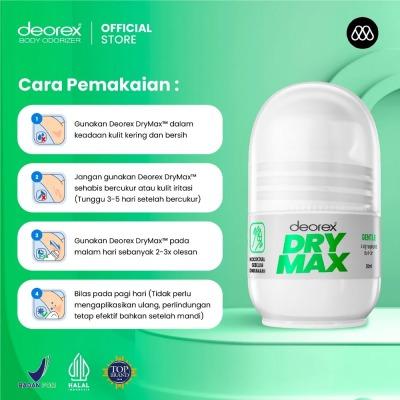 Deorex DryMax Deodorant Roll-On Gentle – 30ml | Advanced Odor & Sweat Protection for Sensitive Skin | Alcohol-Free, Fragrance-Free & Dermatologist-Approved