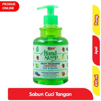 Yuri Hand Soap Apple Pump 410ml | Antibacterial Liquid Hand Wash with Fresh Apple Scent