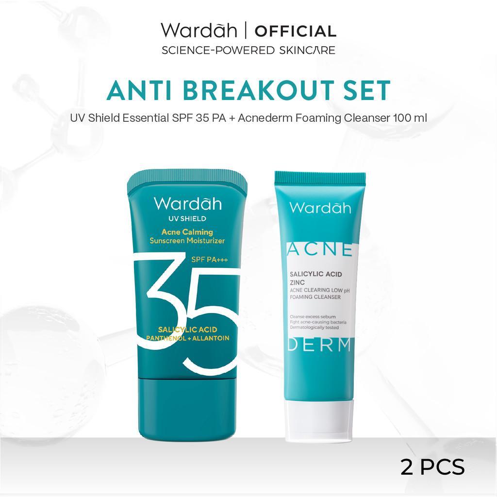 WARDAH Cleanser & Sunscreen Set | Gentle Low pH Face Wash + UV Shield SPF 35 & SPF 50 | Daily Skincare for All Skin Types | Hydrating & Sun Protection