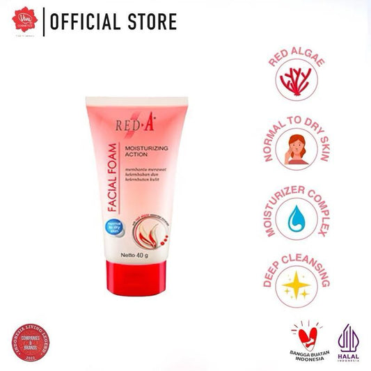 Red-A GlowMelt Facial Foam | Moisturizing Cleanser for Normal to Dry Skin – 40g / 80g