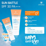 Emina Sun Battle SPF 35 PA+++ 20ml FUN SIZE NEW!! Bright Glow Sunscreen Wajah