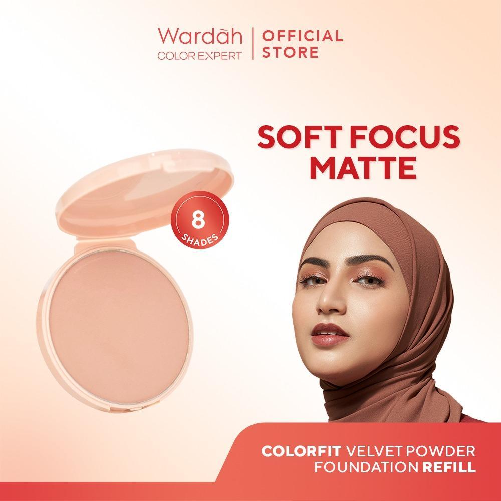 WARDAH Colorfit Velvet Powder Foundation Refill Make Up – Matte Finish with SPF 20, Oil Control & 12H Stay