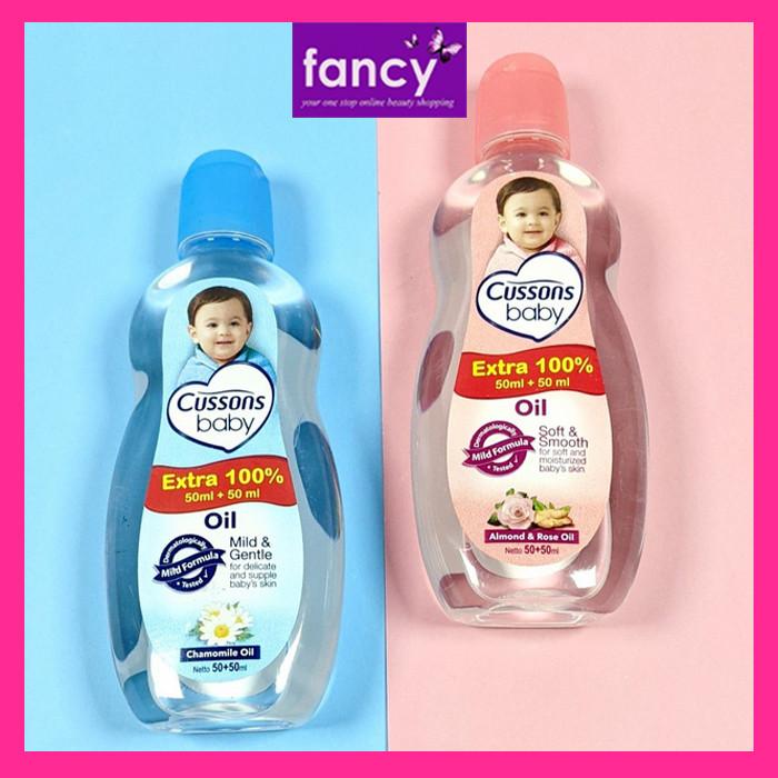 Cussons BABY OIL 100 (50+50) / 200 (100+100) ml Wangi Lembut Mild Gentle Soft Smooth