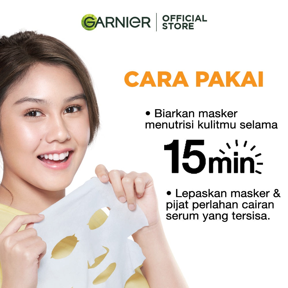 GARNIER Vitamin C Serum Masker Wajah Bright Complete 10 Pcs Lebih Hemat skincare