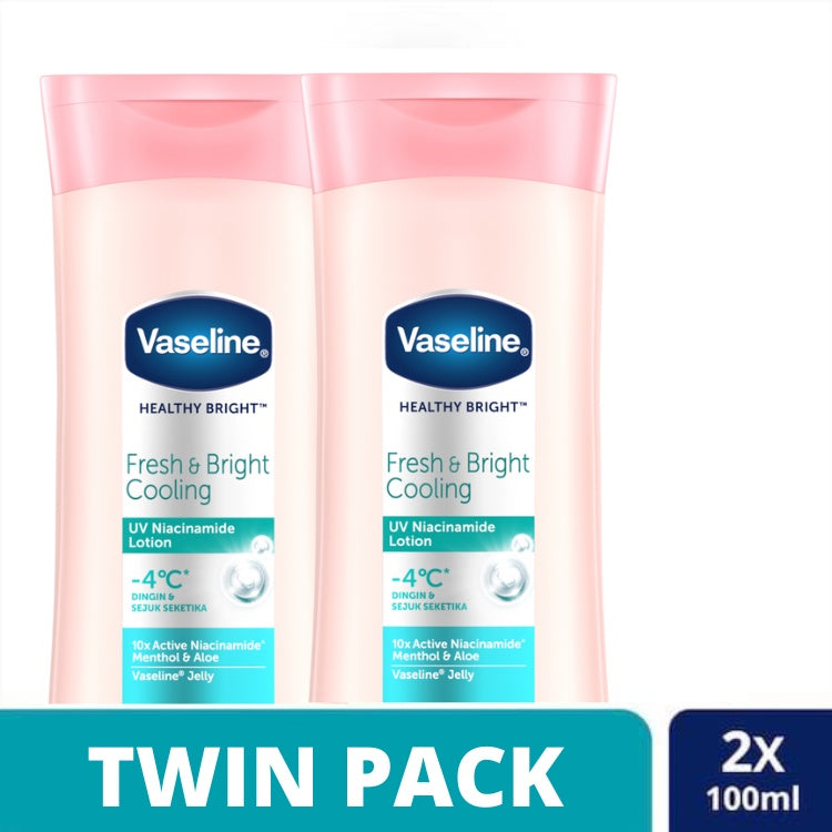 Vaseline Lotion Healthy Bright Fresh & Bright Cooling 100ml Twin Pack