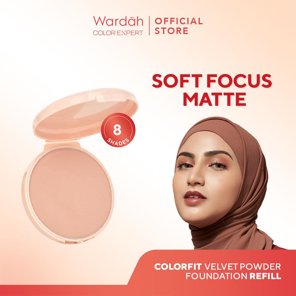 Wardah Velvet Powder Foundation Refill | SPF 20 | Long-Lasting Matte Finish | Oil Control | BPOM |